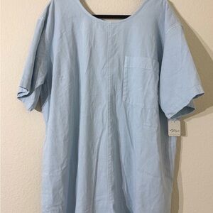 Brand New Free People Free-est Baby Blue Short Sleeve One Piece Romper Large